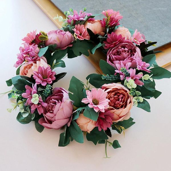

artificial flower garland silk wreaths door party hanging wall window ornament wedding party decoration1