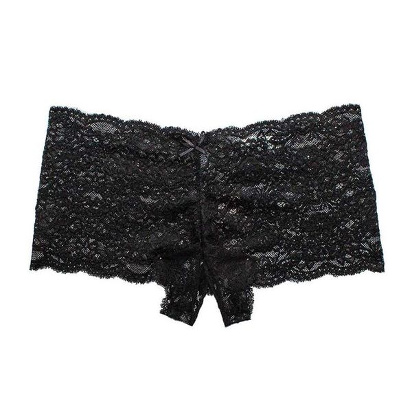 

women's panties fashion women lace lingerie plus size underwear bowknot briefs crotchless underpants #t1p, Black;pink