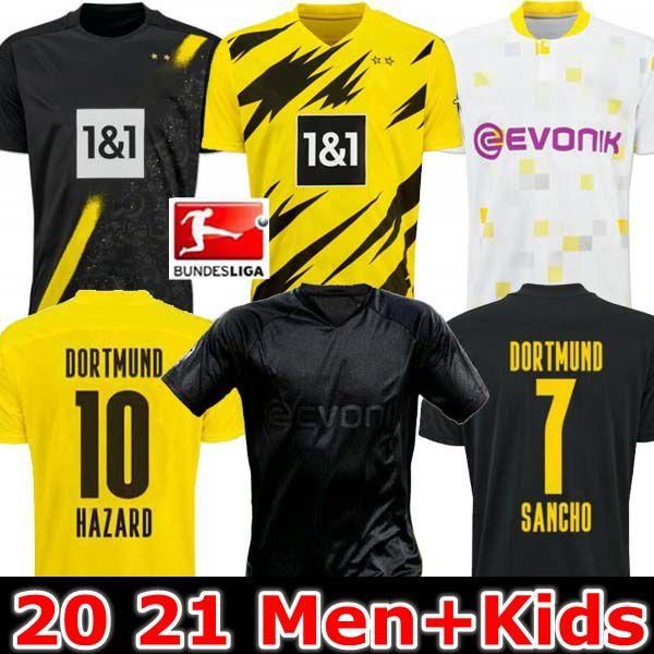 

man + kids 19 20 21 dortmund borussia reus guerreiro jerseys soccer 2019 2020 2021 blackout sancho hummels haaland sport shirt brandt, Black;yellow