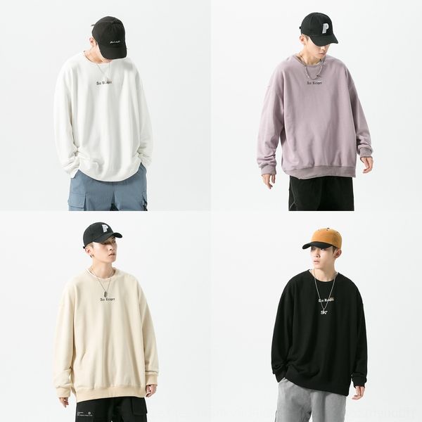 

xsk3j autumn new men's butterfly print tfnsl round pullover sweater youth pullover neck pulloverpulloverfashion casual sports loose, Black