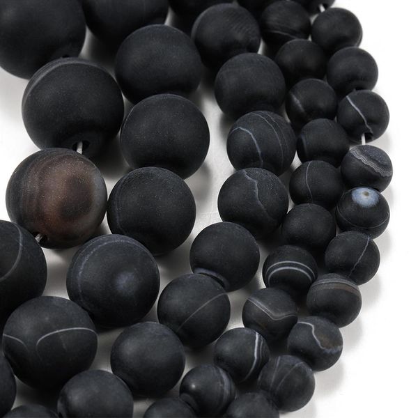 

1strand lot 4 6 8 10 12mm black matt natural stone stripe agates round loose beads for diy bracelet jewelry makings supplies h bbyvhx
