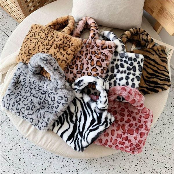 

women leopard pattern handbag shoulder crossbody bag lady winter tote satchel 517d