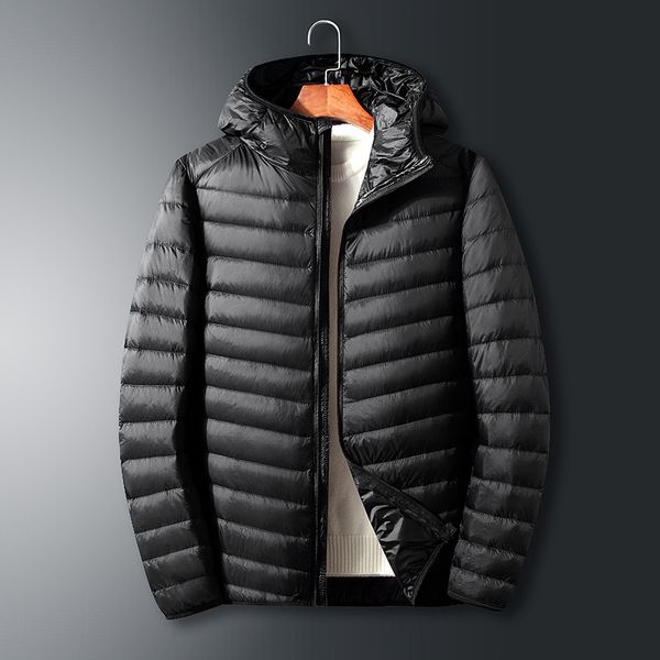 

men's short light father's ultra thin white down jacket for middle-aged old couples autumn and, Black;brown