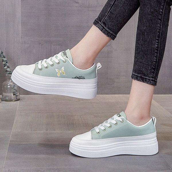 

butterfly platform shoes women 2020 autumn lace-up white black green woman casual shoes thick bottom comfortable tenis mujer #bp9u