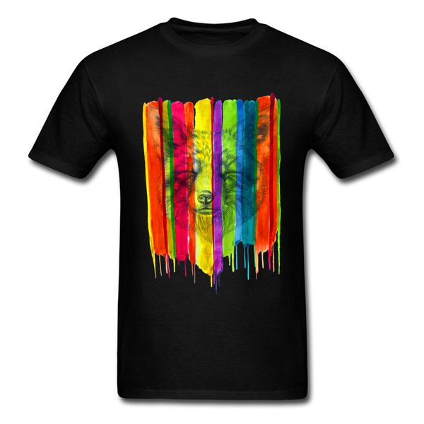 

colorful fox 2018 brand new rainbow striped male black animal raccoon rap watercolor art designer sport hooded sweatshirt hoodie men t shirt