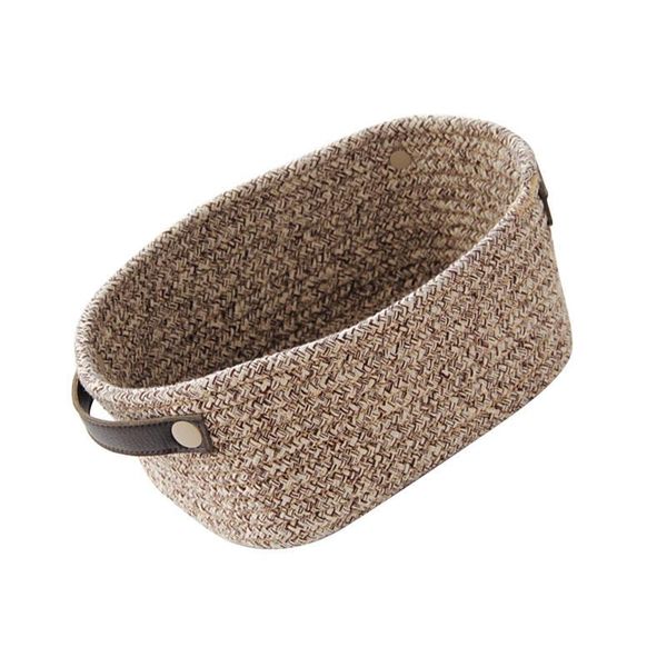 

handles deskwoven leather cotton sundries organizer canada rope container storage box basket yxldez dh_niceshop