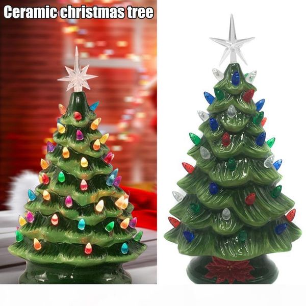 

christmas nostalgic cake tree colorful light luminous ceramic christmas tree ornament decoration hogard