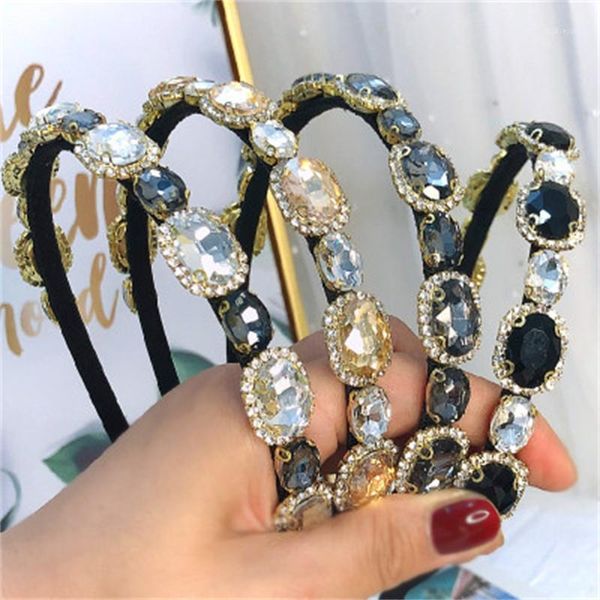 Haarspangen Haarspangen Exquisite Farbe Barock Strass Damen Stirnband Retro Kristall Glänzende Accessoires