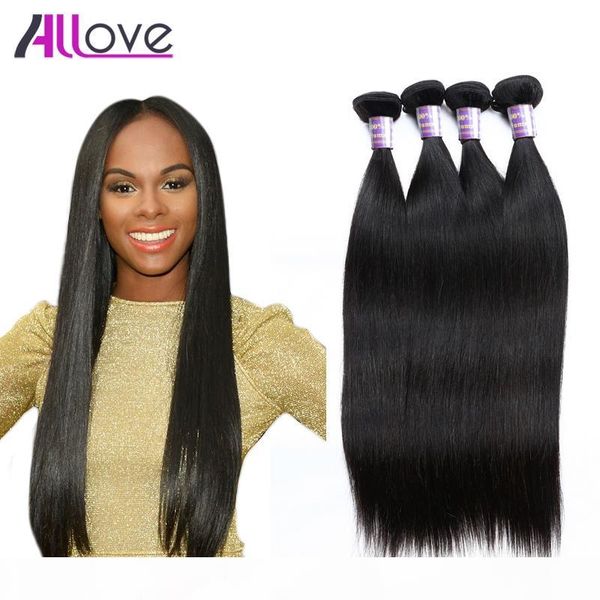 

8a brazilian hair peruvian straight virgin hair bundles brazilian indian malaysian body wave human hair weave bundles natural color, Black