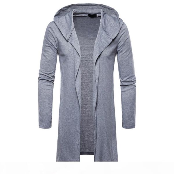 

sweater men cardigan long camisa masculina mens slim fit hooded knit sweater fashion cardigan long trench coat knitted jacket, Black