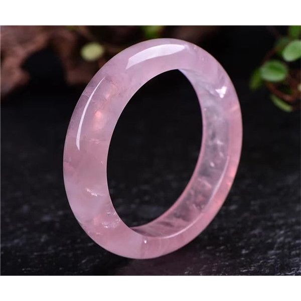 

natural rose quartz madagascar crystal bangle inner diameter 60mm 1028, Black