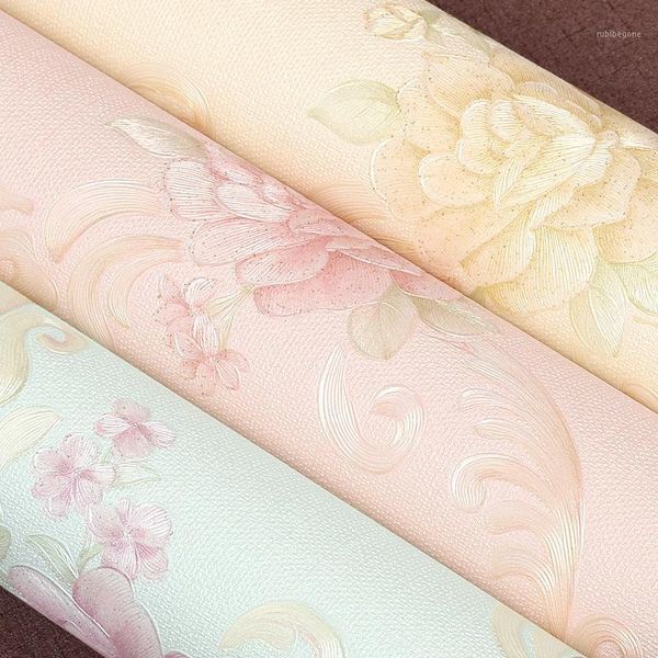 

european pastoral exquisite embossing flower wallpaper 3d bedroom living room wedding room tv background large mural wall paper1