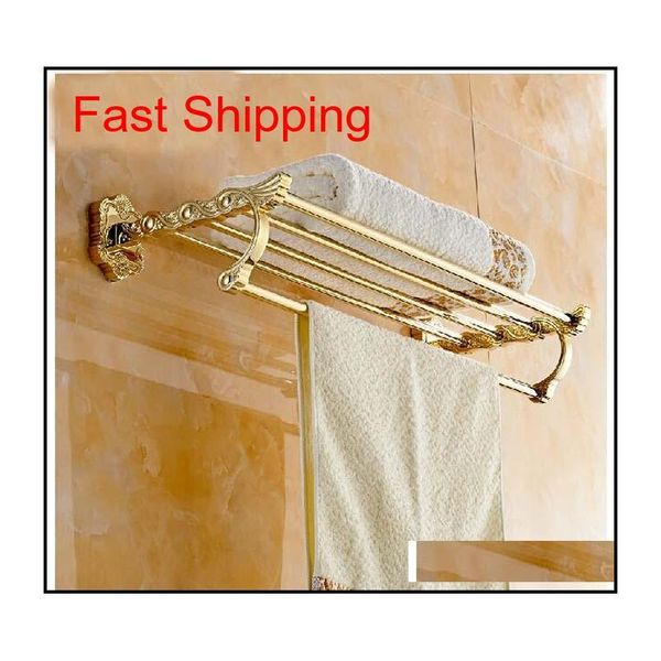 

luxury gold brass bathroom towel shelf exquisite carved towel qylhzy bdesports