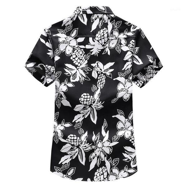 

2020 summer new style men's hawaiian shirt fashion casual male short sleeve flower shirt brand clothes plus size 5xl 6xl 7xl1, White;black