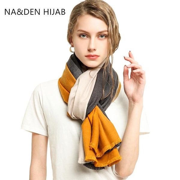 

striped winter scarf muslim hijab viscose long muffler solid shalws hi-q lady wraps islamic bandana elegant scarves 7 pcs/lot, Blue;gray