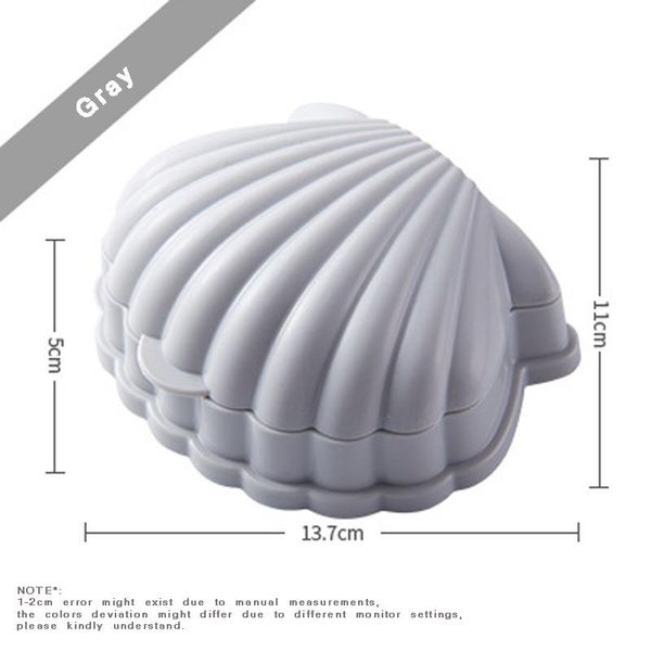 

non-slip bathroom soap holder cute shell-shaped soap box creative dust-proof soap dish drain rack household tray case container q bbyalp