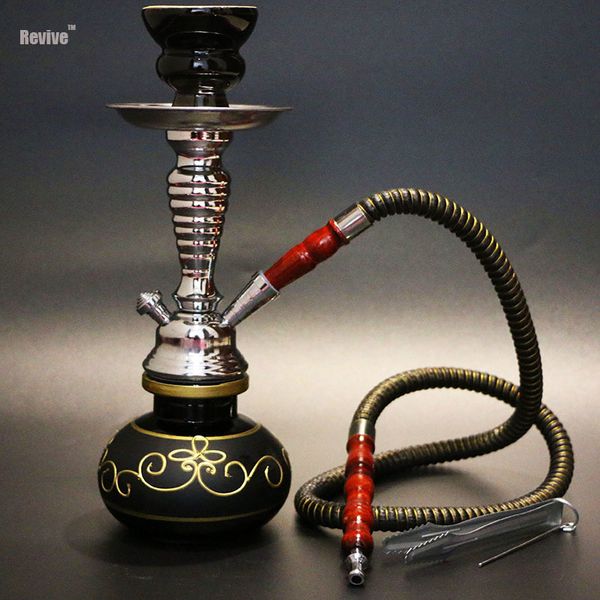 

glass hookah green small chicha 28cm nargile complete set porcelain narguile bowl ceramic cup one hose smoking water pipe