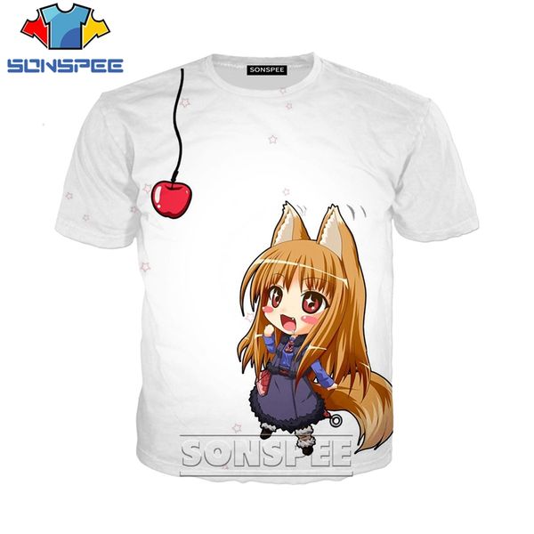 

spice and wolf anime 3d print shirts graphic oversized funny men clothing
