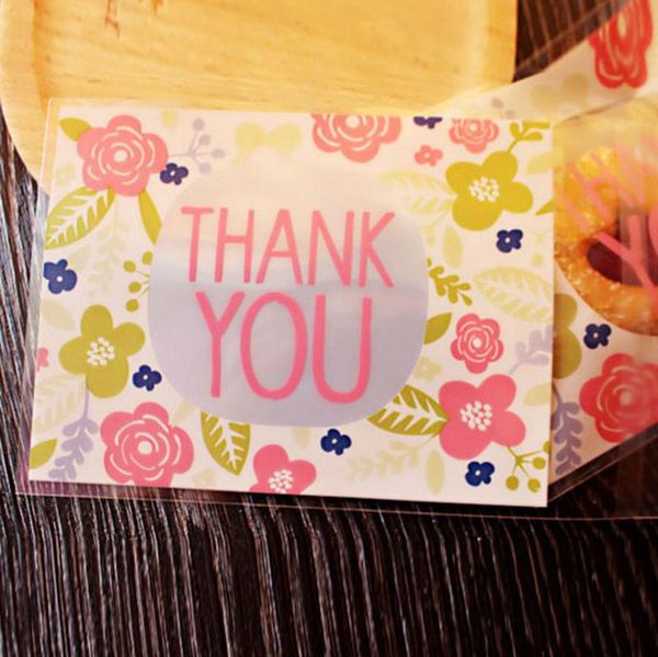 

50pcs 100pcs 1013cm thank you thanks candy cookie bags wedding party thanksgiving day gift bag plastic biscuit packaging bag wmtcng