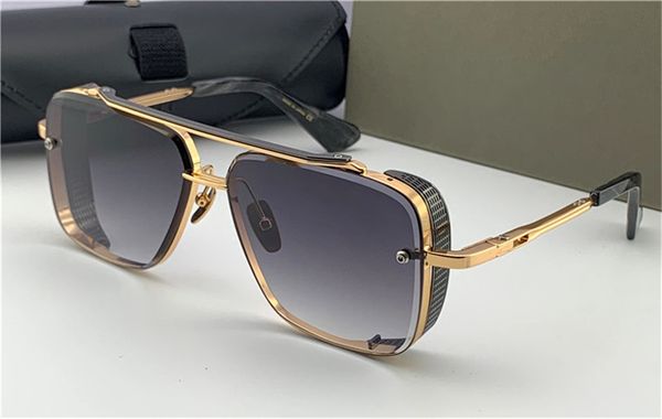 

new popular sunglasses limited edition six men design k gold retro square frame crystal cutting lens with grid detachable, White;black