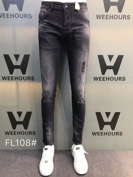 

unique men's badge slim fit jeans fashion skinny washed wear motorcycle denim pants hip hop biker pants ds108 111, Blue