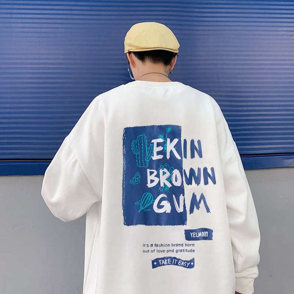 

spring and autumn men's new couple large size youth korean leisure sports sweater, Gray