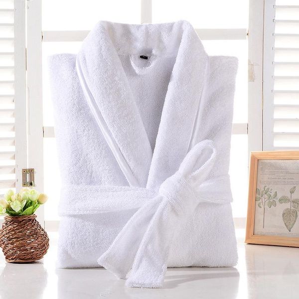 

women's sleepwear terry robe men 100% cotton bathrobe lovers brown robes solid towel fleece long bridesmaid white, Black;red