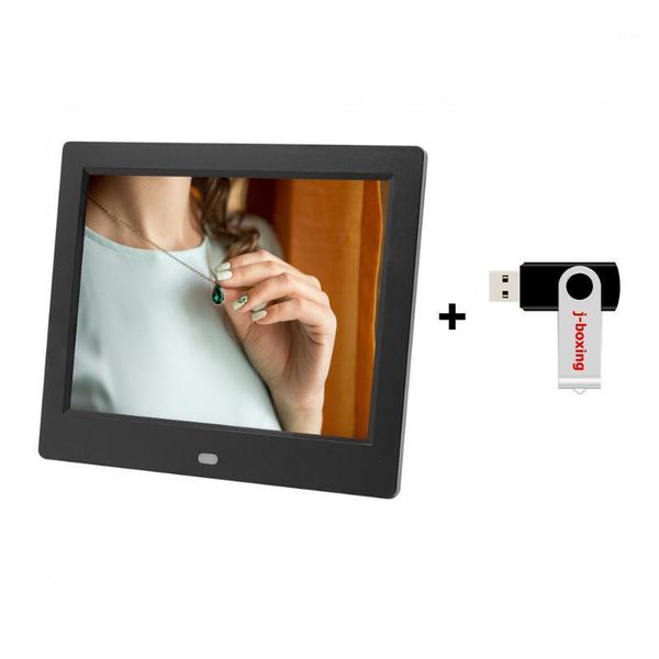 

digital po frames j-boxing 8 inch frame 1024x600 hd lcd display po/music/video player alarm clock calendar remote + 32gb usb disk1