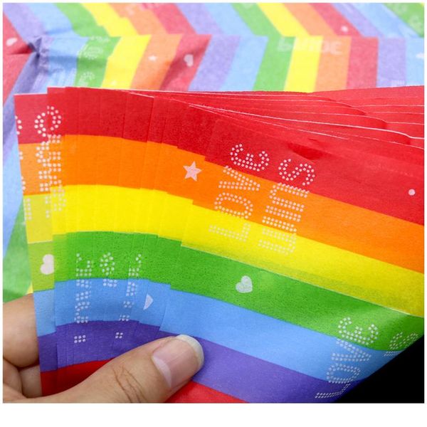 

10sheets/lot 50*66 cm rainbow printed tissue paper christmas wrapping paper craft gift wrap wedding party home decor bbyfwc