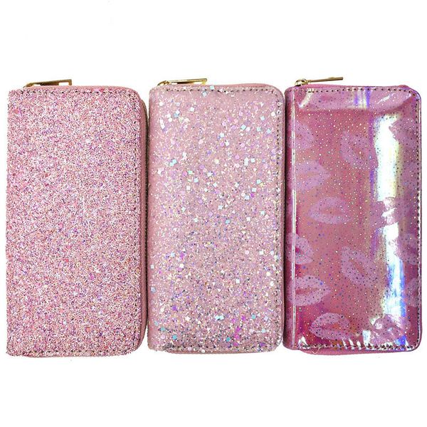 

kandra new luxury designer wallets for women 2020 glitter pu leather zip wallet card holder coin purses female clutch phone bag