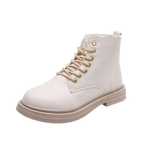 

ankle boots ladies autumn shoes ladies platform pu leather solid woman lace up boots nice fashion casual shoes new women, Black