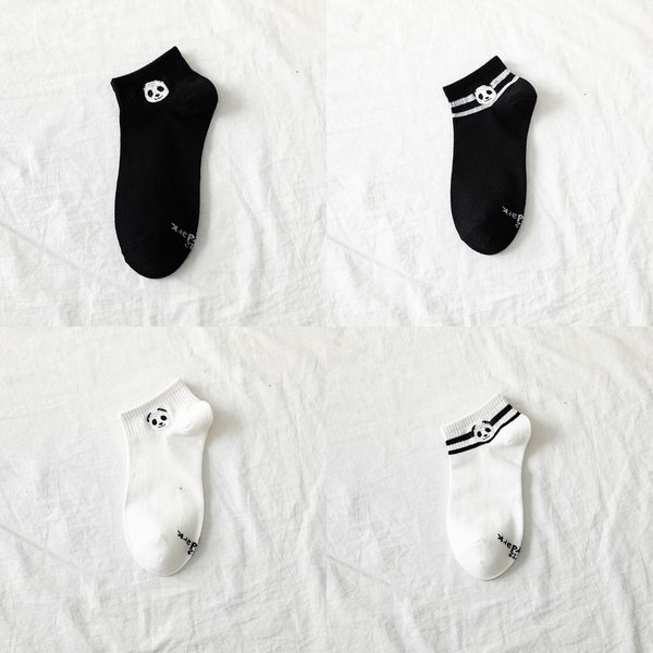 

весна и лето 2020 новых панда мультфильм вышивка мужчины и женщины лодке пара лодка любителей пара хлопок носки модные носки 5iuwm 5iuw, Black