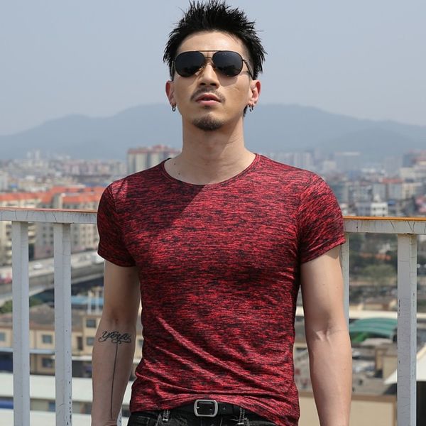 

brand summer men's short sleeve t-shirt slim casual solid color for male tshirt kg-293, White;black