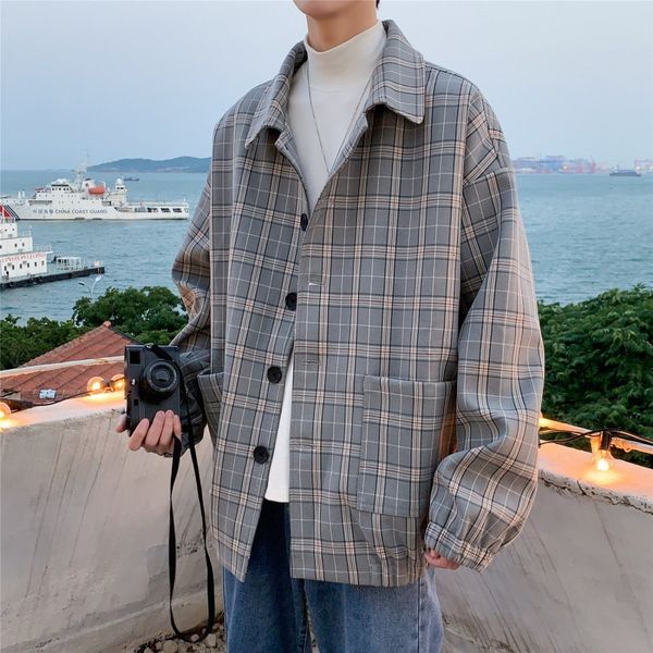 

men's autumn and winter youth large fashion jacket, Black;brown
