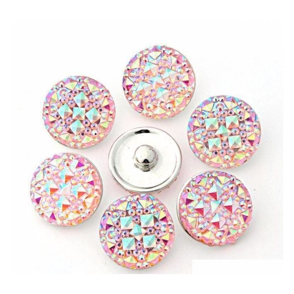 

50pcs/lot seven color round resin ginger snaps round glass snaps bracelets fit 18mm snaps qylgqb wphome