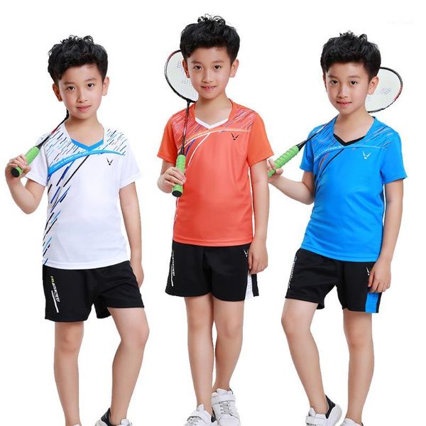 

badminton wear sets adsmoney boy tenis masculino,girl table tennis shirt,kid short sleeved jersey,children shirt1, White;yellow