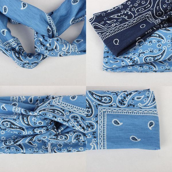 

bohemian cashew flowers print headband cross knotted wide headband women hairband men elastic turban yoga sport hair accessories q wmttkl