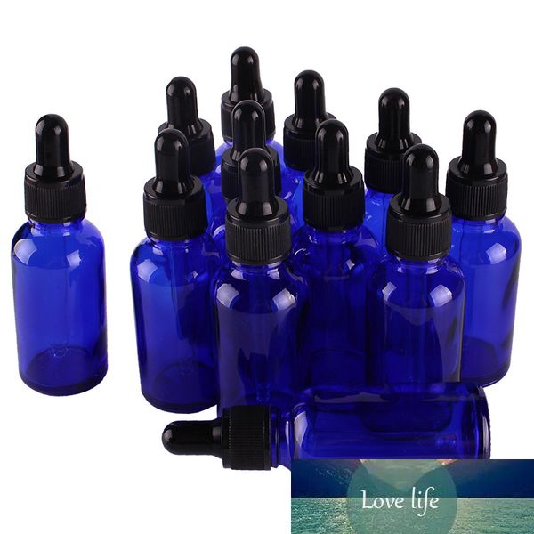 12pcs 30ml 1oz cobalto gotas-gotas de vidro azul com pipeta para óleos essenciais Aromaterapia Lab produtos químicos