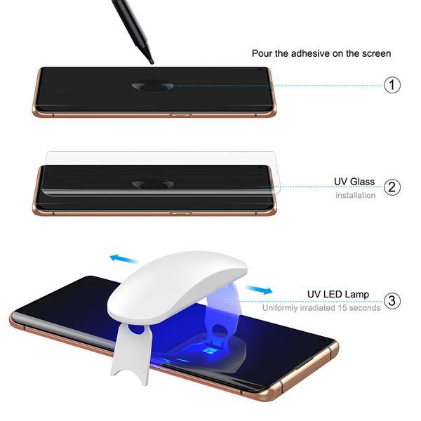

1/2 pcs screen protector uv for oppo find x2 pro 5g tempered glass full cover liquid glue curved film mobile phone accessories