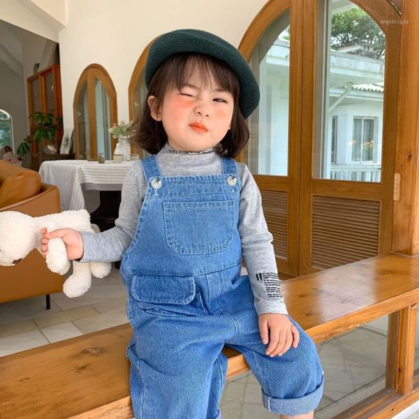 

jumpsuits 2021 autumn arrival girls fashion denim overalls boys and overall1, Blue