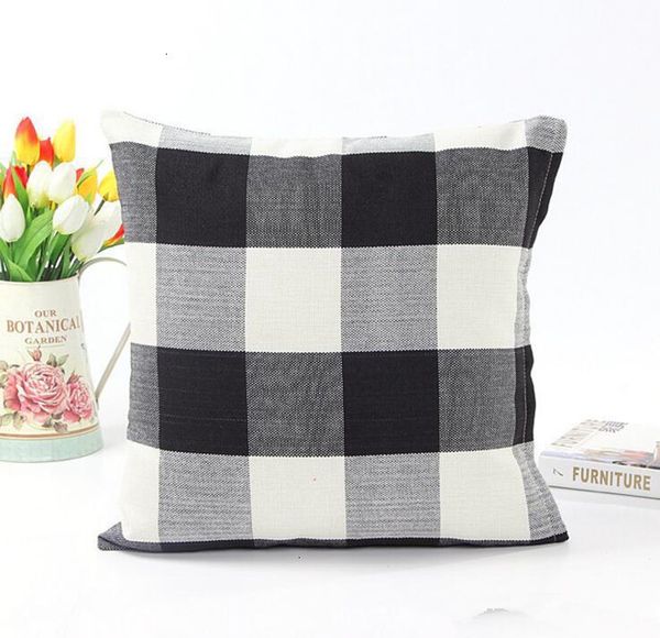 

pillowcase linen classic natural large decorative lattice pillow case living room bed office cushion cover 45*45cm hqcf