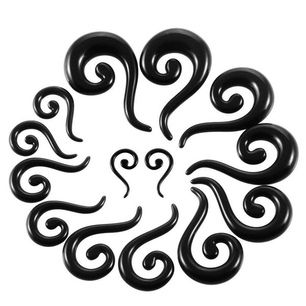 

2pcs/lot acrylic spiral taper flesh tunnel ear stretcher expander stretching plug 2019 body piercing jewelry ear expanders q bbyftd, Silver