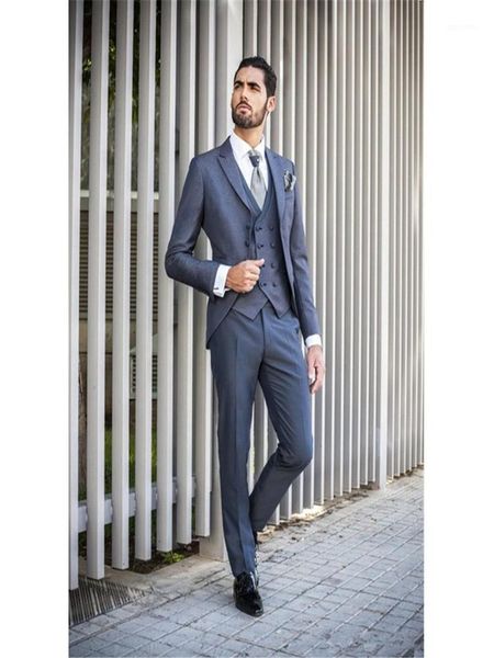 

three-piece wedding dinner dress groom men's formal business jacket vest pants bride groomsman western style pioneer1, White;black
