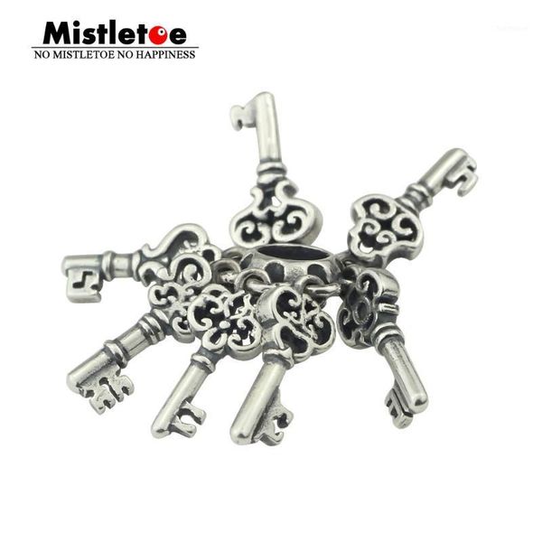 

mistletoe jewelry 925 sterling silver keys moving spacer charm bead fit european bracelet1