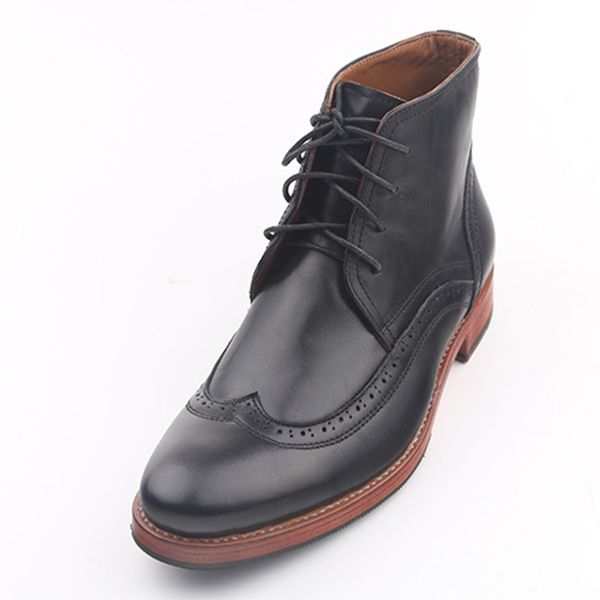 

sipriks men's imported italian calf leather black ankle boots lace up high boot blake welted outdoor formal casual shoes 46