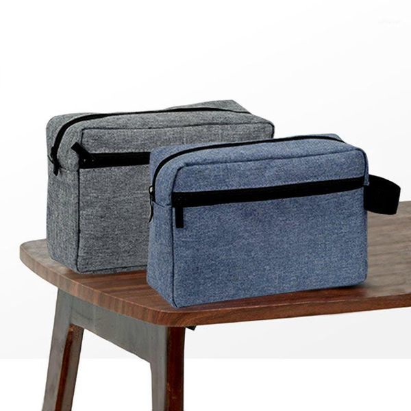 

fashion men business zipper cosmetic bag double layer wash pouch makeup bag waterproof travel make up organizer beauty case1