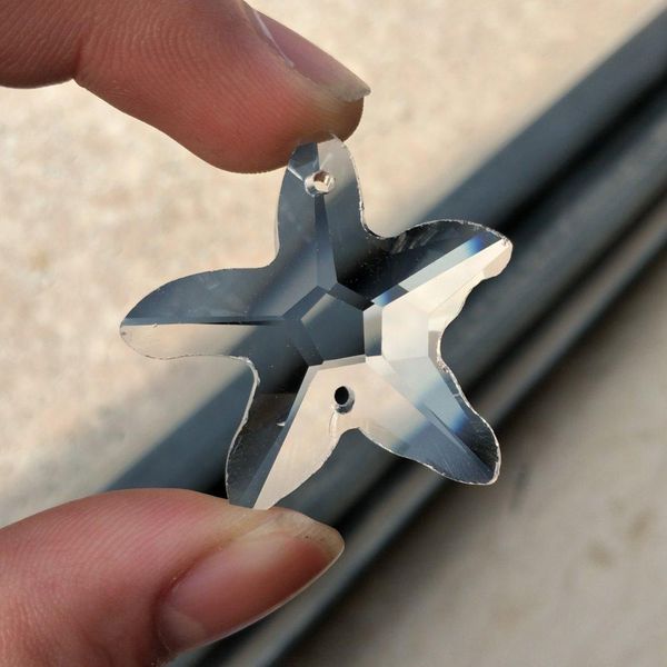 

2pc pentagon irregular clear 40mm faceted crystal spacer chandelier 2 holes suncatcher lamp parts prism diy pendant decoration h bbyysa