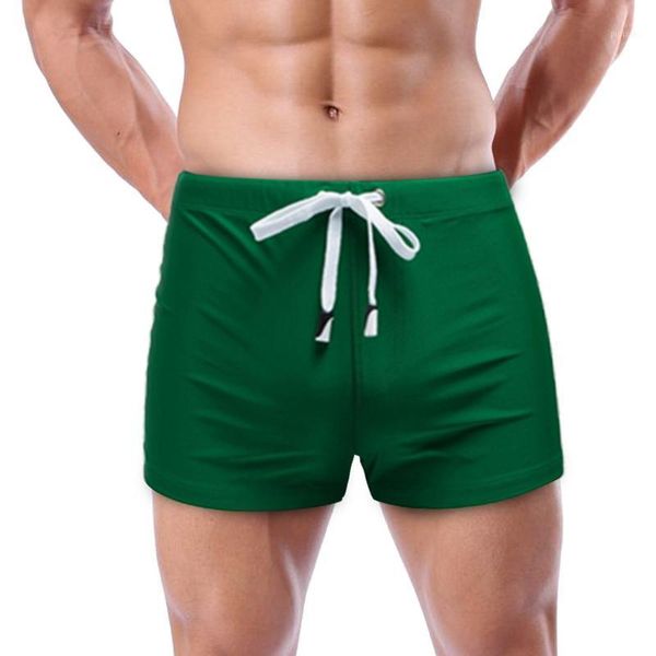 

kancoold shorts fashion men's swimming trunks solid lace up beach swimming shorts boxer briefs pants 2020apr71, White;black