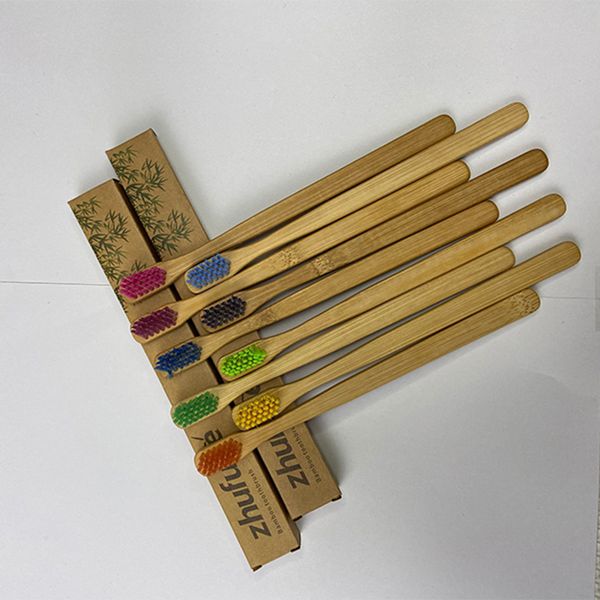 

zfg010-1 premium colourful eco- friendly biodegradable soft bamboo toothbrush wholesale
