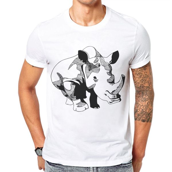 

new arrivals fashion tees creative 3d printing rhino cool short sleeve basic sport hooded sweatshirt hoodie men t shirt